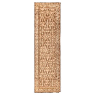 Doris Leslie Blau Malayer Antique Allover Warm Tan Hand-Knotted Runner - c. 1920 For Sale