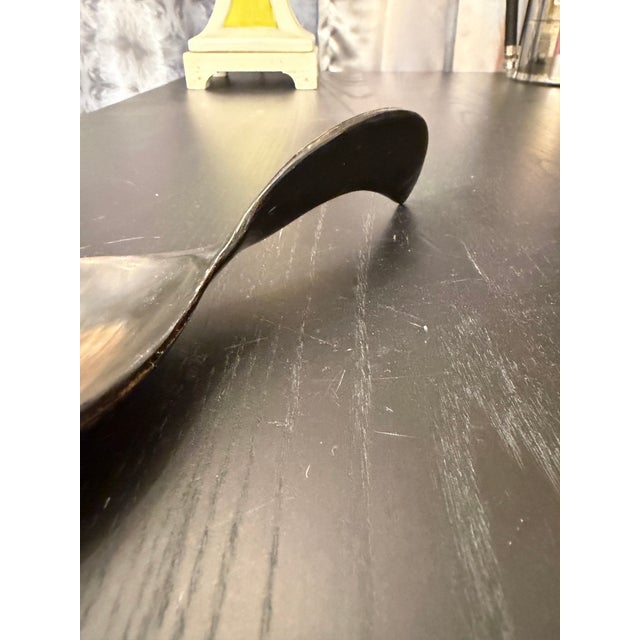 Very attractive hand carved decorative horn spoon. All one piece with the handle being turned as shown in accompanying...