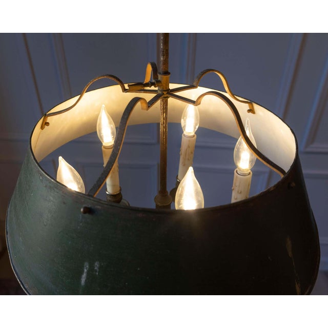 19th-Century French Bouillotte Chandelier in Tole and Bronze For Sale - Image 9 of 9