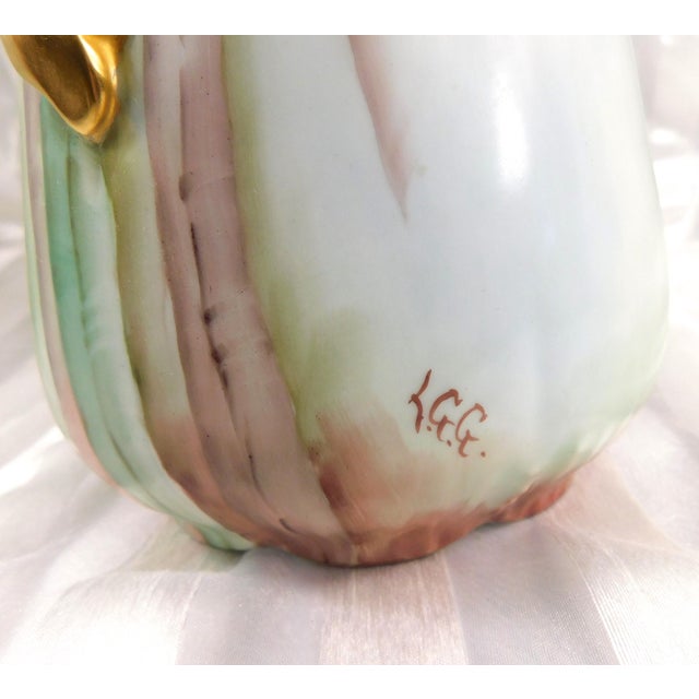 1990s Jean Pouyat Limoges Signed Chocolate Pot Set With Hand Painted Daffodils For Sale In San Francisco - Image 6 of 18