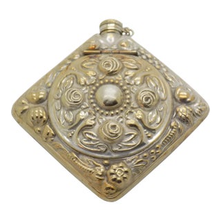 Vintage Italian Handmade Genuine Silver Rare Pill Box & Perfume Bottle For Sale