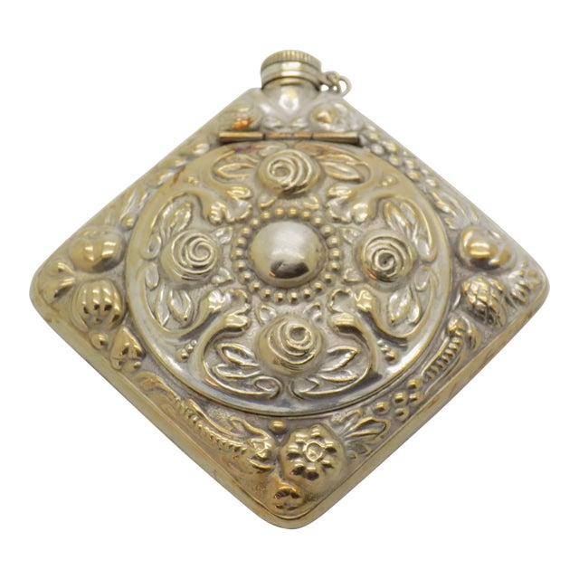 Vintage Italian Handmade Genuine Silver Rare Pill Box & Perfume Bottle For Sale