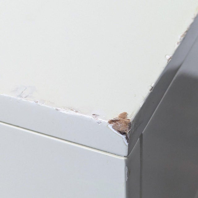 White West Elm Sculpted Geo Console For Sale - Image 8 of 9