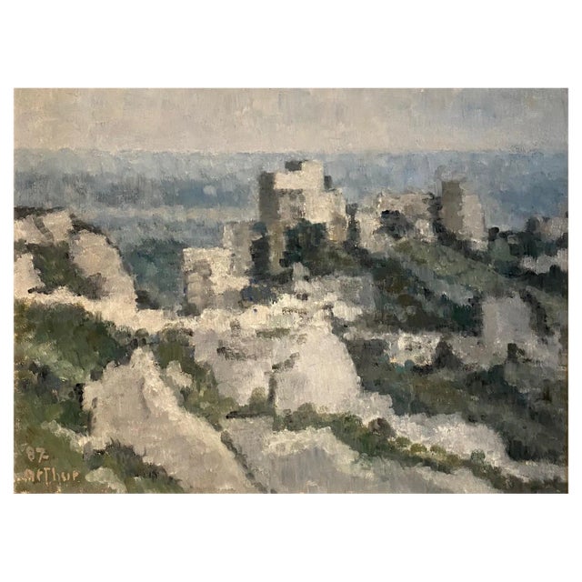 Edouard Arthur, Landscape, Oil on Wood, 1987 For Sale