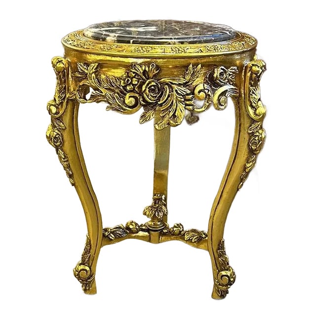 Side Table Marble Topped French Style For Sale