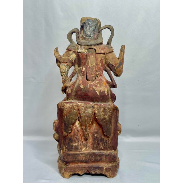 Ming Dynasty Carved Guandi Figure For Sale - Image 4 of 7