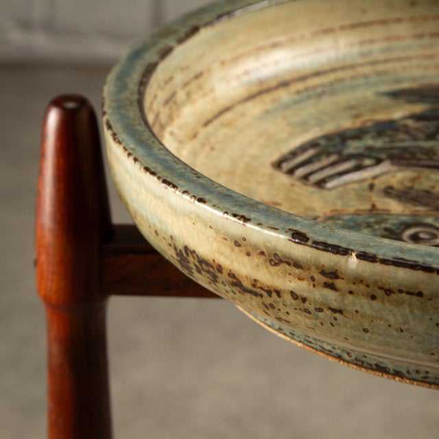 Teak and Ceramic Side Table by Poul Hundevad and Jørgen Mogensen, Denmark, 1960s For Sale - Image 4 of 17