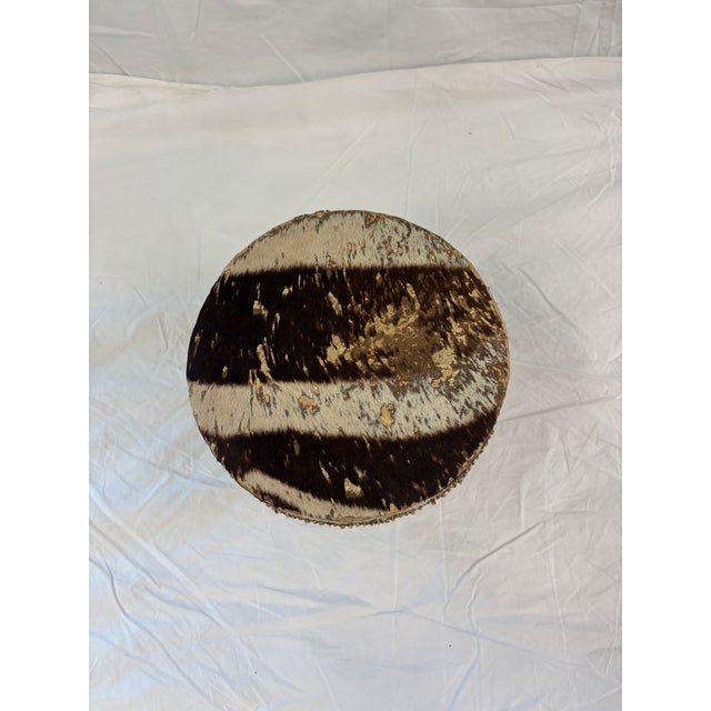 Vintage African Tribal Animal Hide Drum With Woven Fiber Body For Sale - Image 4 of 8