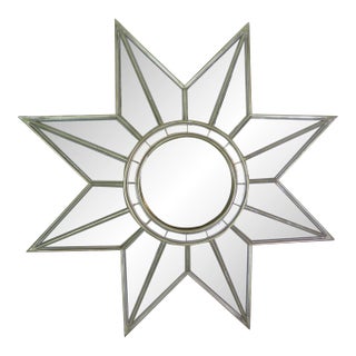 Architectural 8 Point Wooden and Mirror Star For Sale
