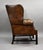 Animal Skin Antique Hand-Dyed Leather Wing Back Armchair, 1920 For Sale - Image 7 of 10