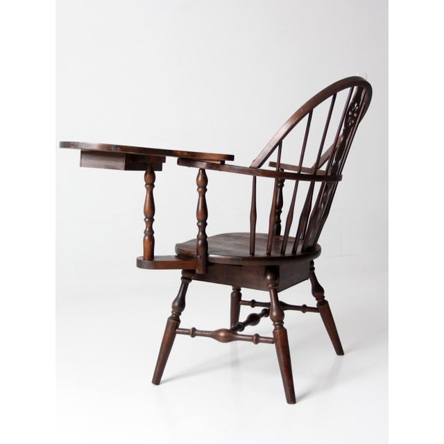 Brown Antique Windsor Writing Armchair With Desk and Drawers For Sale - Image 8 of 18
