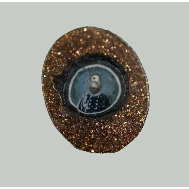 Unknown, Portrait of Giuseppe Garibaldi, Glass Art, 19th Century For Sale - Image 4 of 4