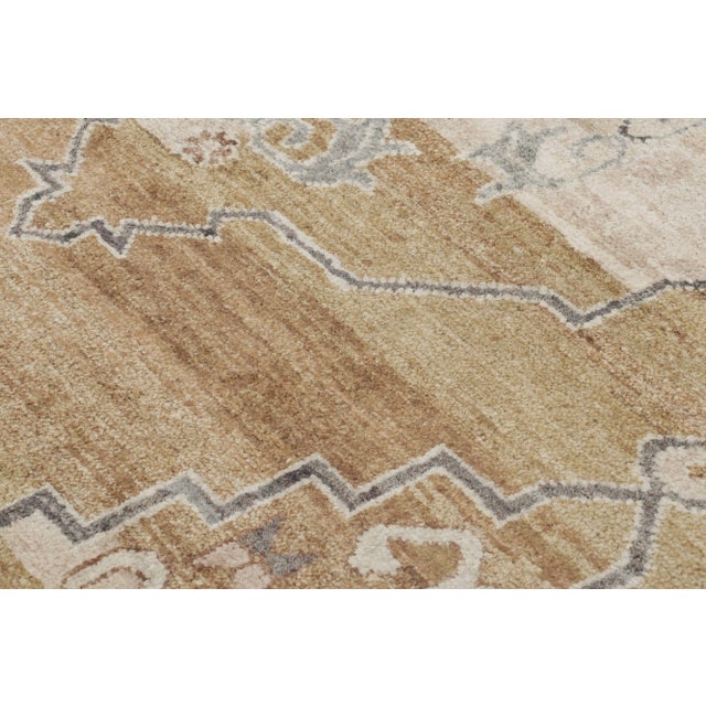 2010s Rug & Kilim's Modern Rug in Classic Gold and Beige Medallion Pattern For Sale - Image 5 of 7