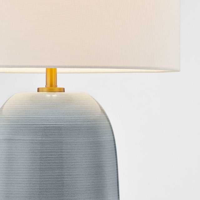 Transitional Hable by Visual Comfort Studio Fanny Slim Table Lamp in Frosted Anglia Blue For Sale - Image 3 of 6