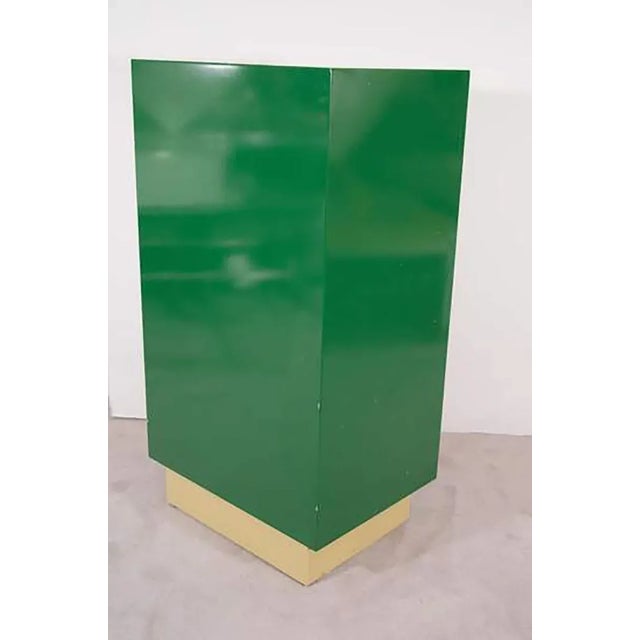 Donald Deskey Art Deco Skyscraper Cabinet in Deep Green & Yellow Designed by Donald Deskey For Sale - Image 4 of 5