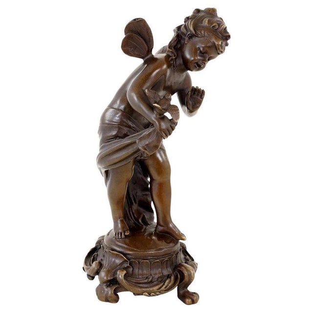 Art Nouveau Fairy Sculpture, Brown Patinated Bronze For Sale - Image 6 of 6