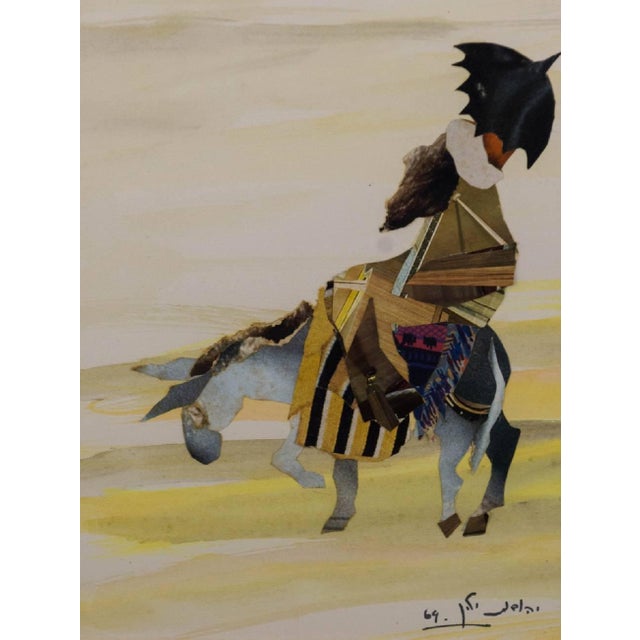 Modern Judith Yellin Ginat, Judaica Israeli Torn Paper Collage, 1969 For Sale - Image 3 of 4