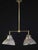 Antique mercury glass X-Ray shades mounted on a newly made brass double light fixture with articulating arms. The paint on...