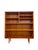 Vintage Danish modern open bookcase featuring a clean, minimalist silhouette and warm wood grain throughout. The case is...