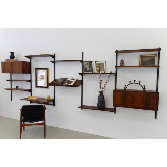 Danish Rosewood 5-Bay Modular Wall Unit by Kai Kristiansen for FM, 1960s For Sale - Image 11 of 18