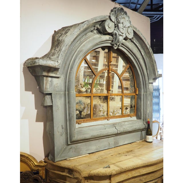 A Monumental 19th Century French Zinc Window Dormer Mirror For Sale - Image 12 of 18