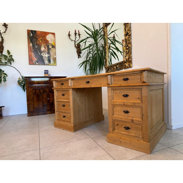 Gründerzeit Desk in Softwood, 1970s For Sale - Image 11 of 11