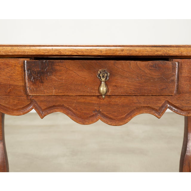 18th Century Country French Provincial Walnut Writing Desk For Sale - Image 9 of 18