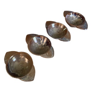 Ice Cream Bowls With Metallic Glaze, Set of Four For Sale