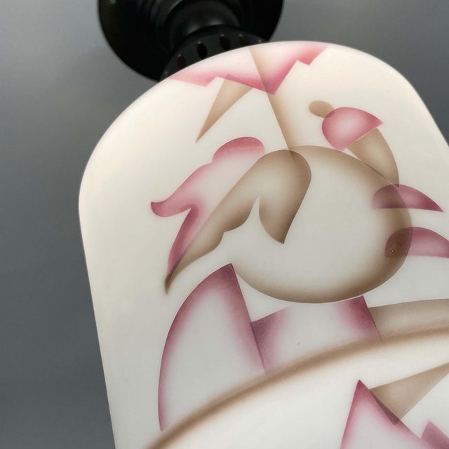 Art Deco Frosted Glass & Burnished Metal Flush Mount, Germany, 1930s For Sale - Image 10 of 16