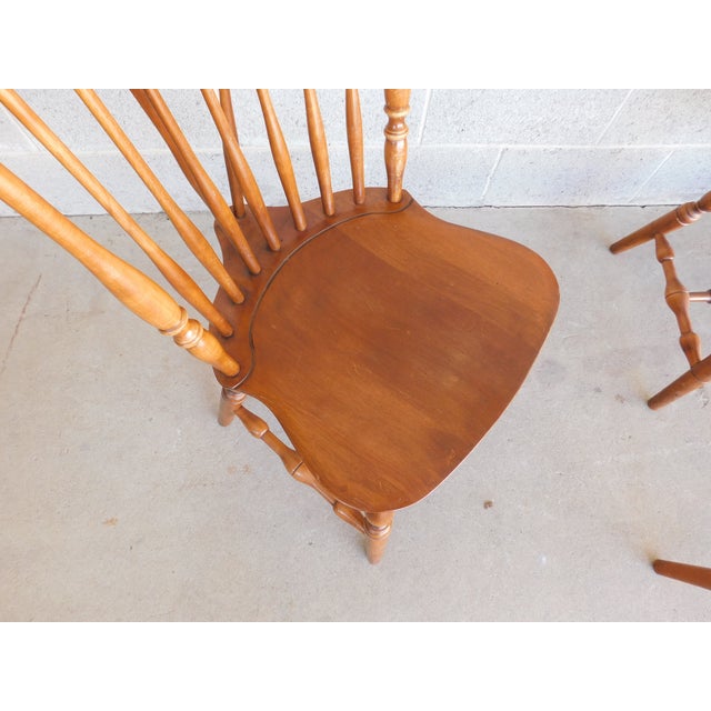 Brown Bent Bros. Brace Back Fan Back Windsor Style Chairs - Set of 6 For Sale - Image 8 of 16