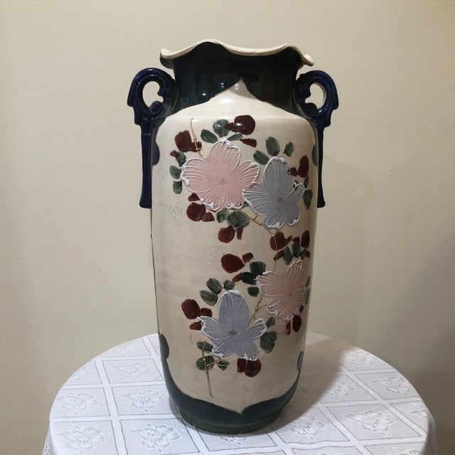 Antique Early 20th Century Chinese Hand-Painted Floor Vase For Sale - Image 10 of 10