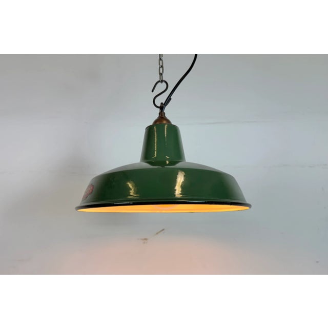 Industrial Green Enamel Factory Pendant Lamp from Multi Electrical Co., 1960s For Sale - Image 17 of 18