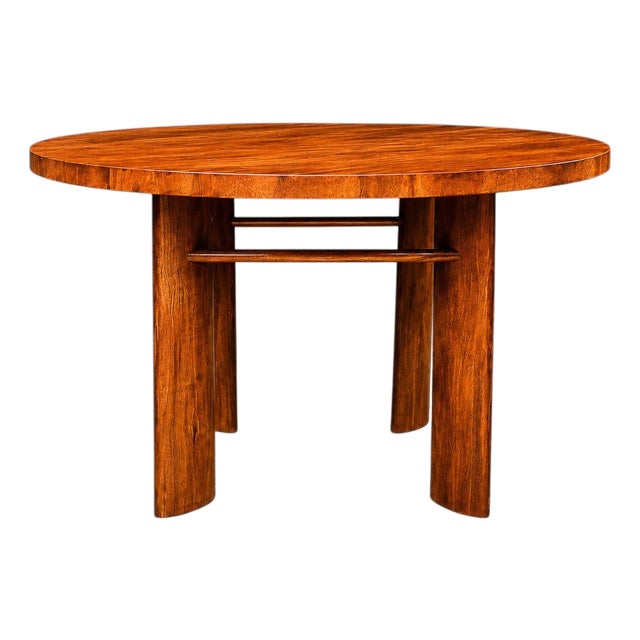 Round Dining Table in Caviúna Wood by Joaquim Tenreiro, Brazil, 1950s For Sale