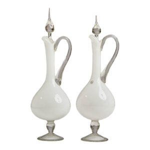 Pair of Mid Century Italian Cased Murano Glass Decanters