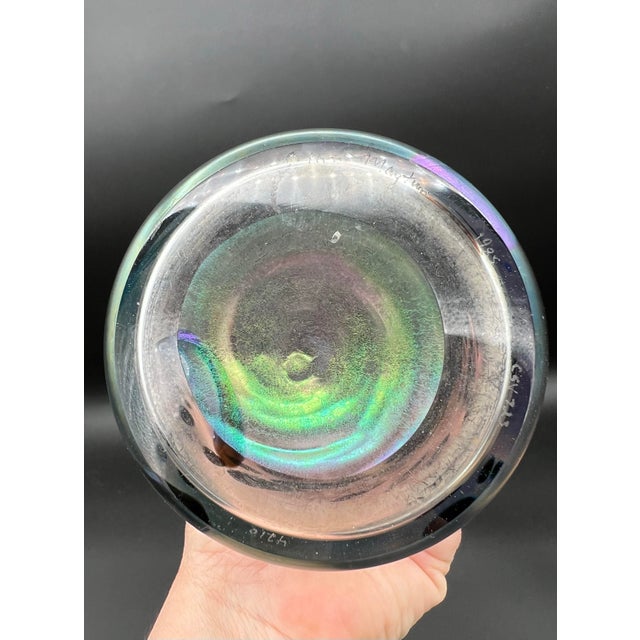 Stunning Vintage Brian Maytum Studio Signed 1985 Art Glass Vase For Sale - Image 9 of 12
