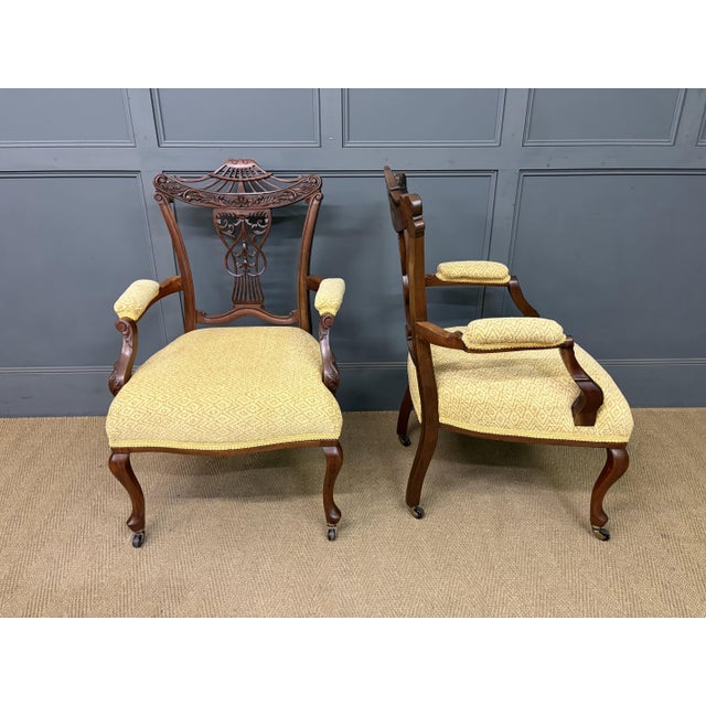 Victorian Mahogany Salon Suite, 1890, Set of 7 For Sale - Image 13 of 18
