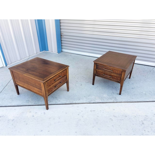 Brown 1960s Mid Century Walnut Side Tables - Set of 2 For Sale - Image 8 of 13