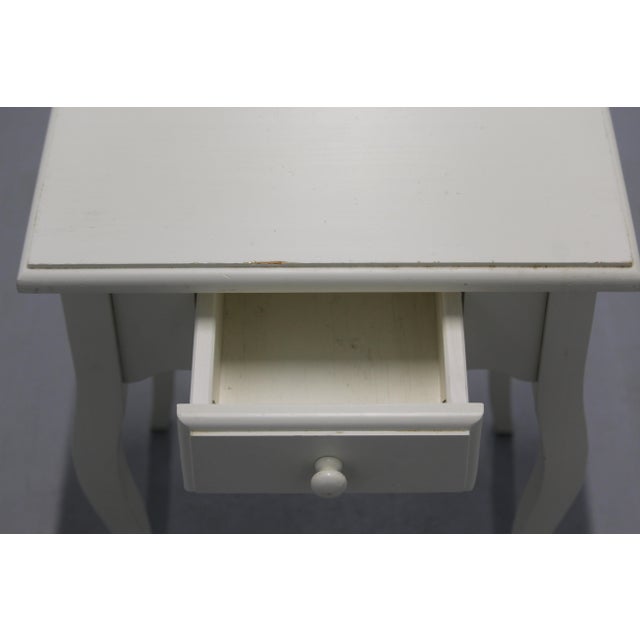 Wood Small White Wooden Table with the Drawer, 1990s For Sale - Image 7 of 11