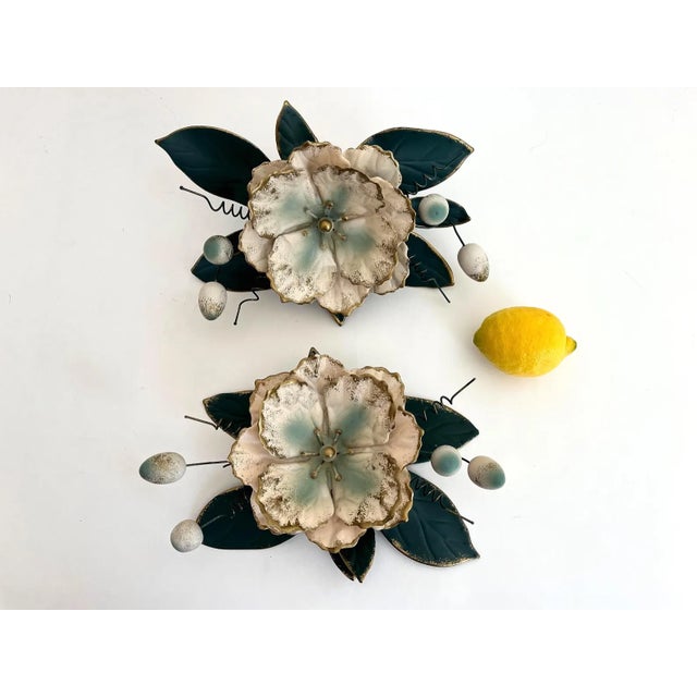 Pair Tole Magnolias For Sale - Image 6 of 12