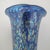 Late 20th Century Donald Carlson Iridescent Blue Splatter Studio Art Glass Trumpet Vase For Sale - Image 5 of 11