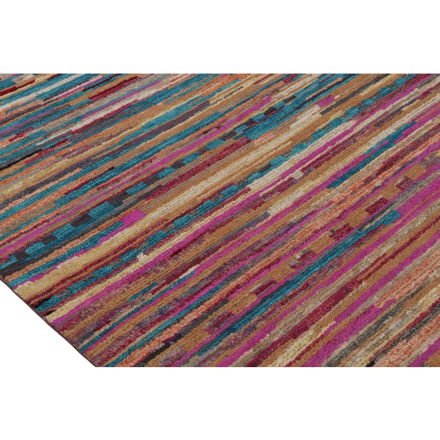 Rug & Kilim’s Contemporary Moroccan Style Rug in Multicolor Stripes For Sale In New York - Image 6 of 8