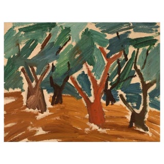 B. Stålfors, Modernist Forest Landscape, Sweden, Oil on Canvas, Framed For Sale