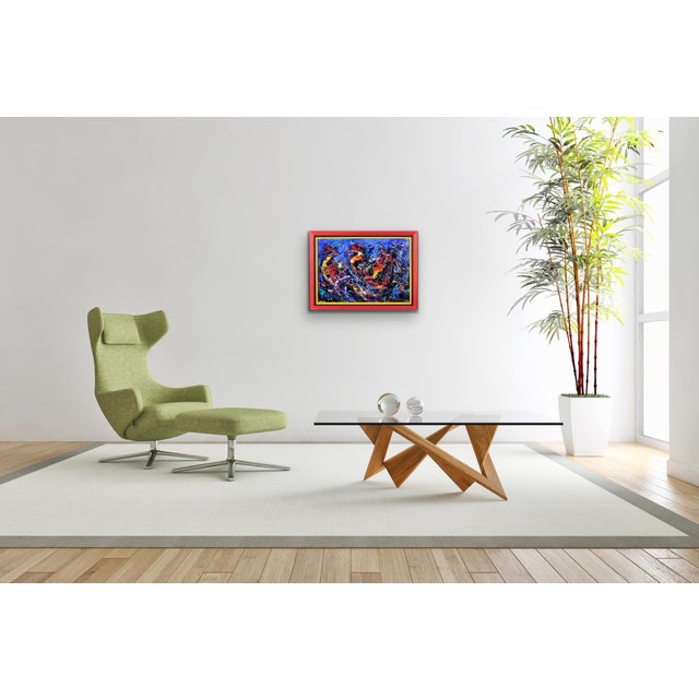 David Wilde, Cock Fight, Impasto Acrylic, 1960s For Sale - Image 12 of 18