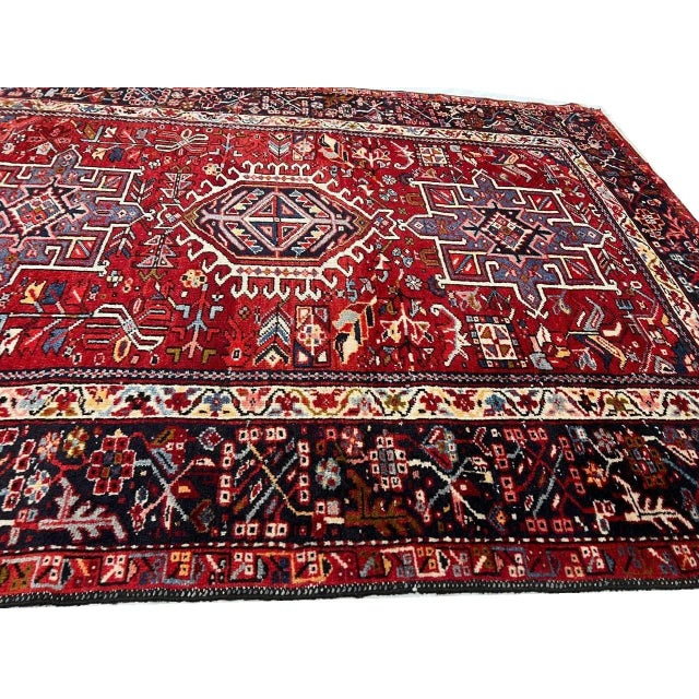 Red 1920s Antique Persian Karajeh Rug For Sale - Image 8 of 9