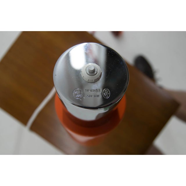 Orange Mid-Century Table Lamp by Josef Hurka for Napako, 1970s For Sale - Image 8 of 11