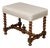 French 19th Century Barley Twist Stool with Finial and Custom Linen Upholstery For Sale