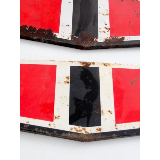 Metal Vintage Large Metal Signs - a Pair For Sale - Image 7 of 10