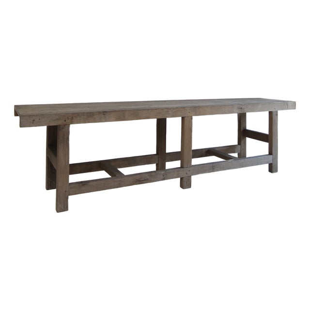 Large Console Table in Oak For Sale