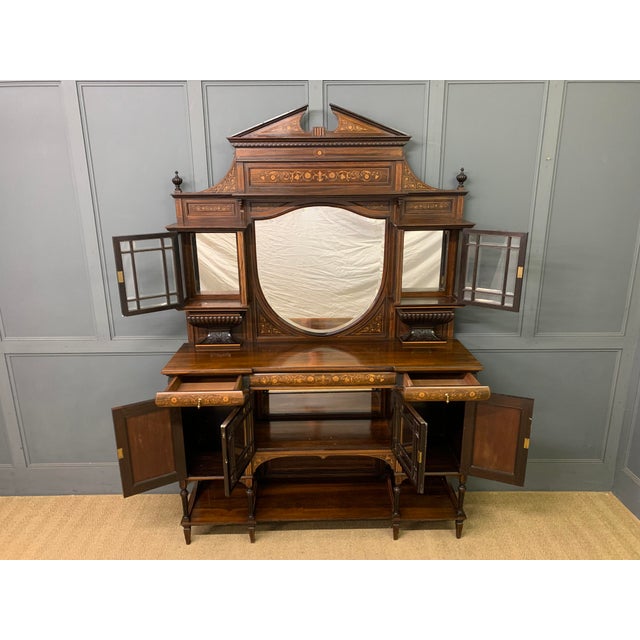 Victorian Inlaid Rosewood Parlour Cabinet, 1885 For Sale - Image 10 of 18