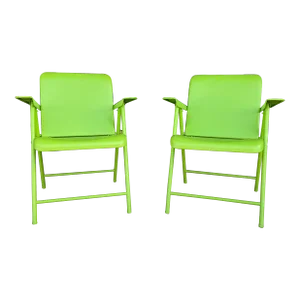 Mid 20th Century Russel Wright Folding Outdoor Chairs, Attributed - Set of 2